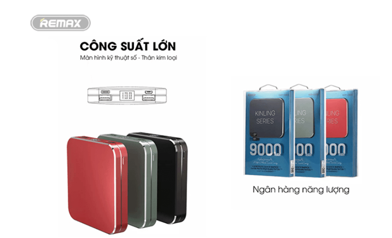 Pin dự phòng WK WP-089 Kinling 9.000mAh - Bảo hành 30 ngày