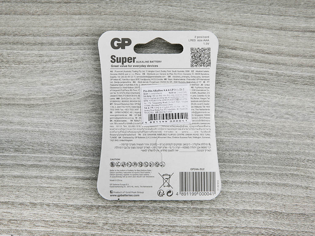 Pin đũa Alkaline AAA GP24AETA21-2GSBC2 (vỉ 2 viên)