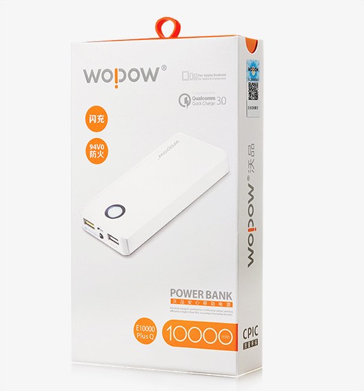 Pin sạc dự phòng 10.000mAh WOPOW E10000 Plus Q - Bảo hành 30 ngày