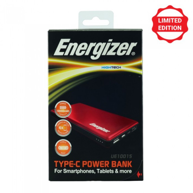 PIN SẠC DỰ PHÒNG ENERGIZER 10.000MAH (RED - LIMITED EDITION) UE10015RD
