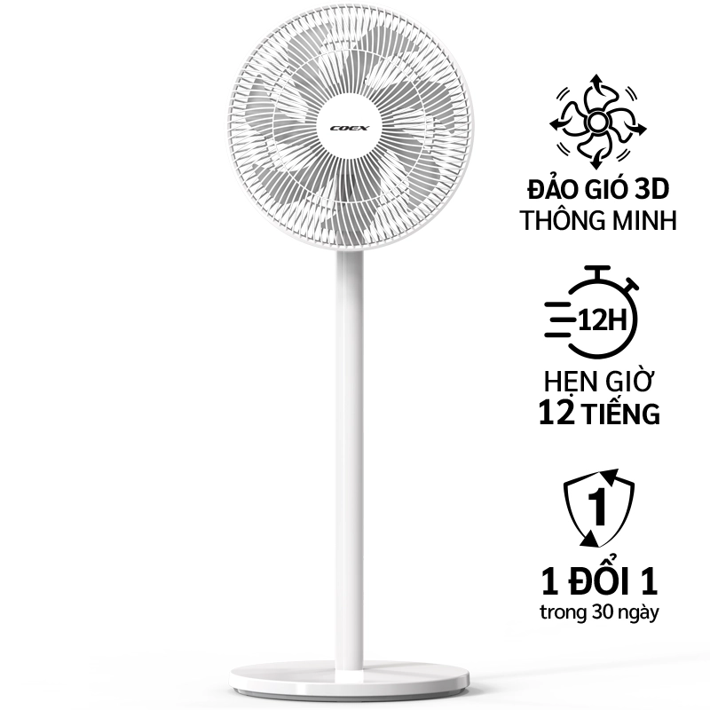 Quạt cây 7 cánh Coex CF-7125A Màu trắng (Điều khiển từ xa)