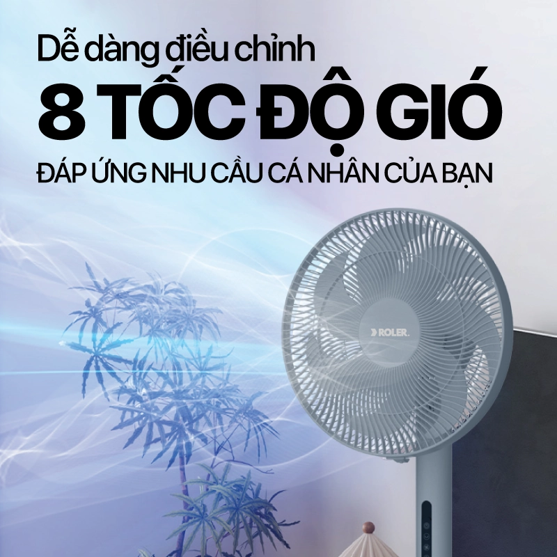 Quạt cây 7 cánh Roler RF-7127A Màu xám (Điều khiển từ xa)