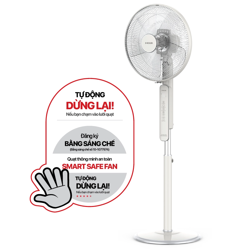Quạt cây thông minh 5 cánh Roler RF-7125A Màu Xám (Điều khiển từ xa)