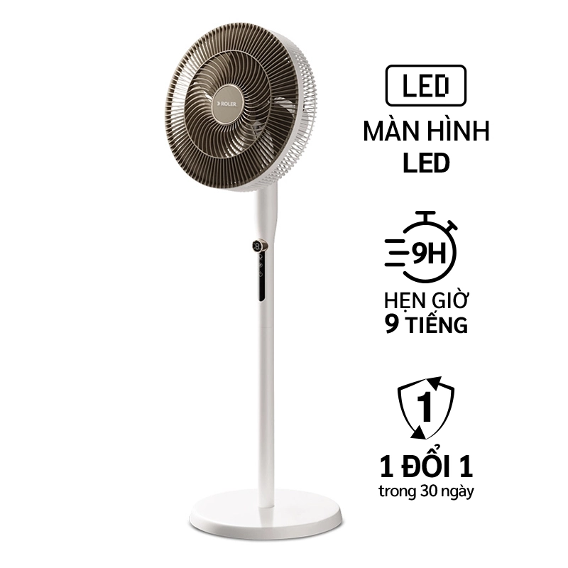 Quạt cây thông minh 7 cánh Roler RF-7124A Mầu trắng (Điều khiển từ xa)