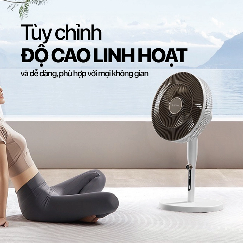 Quạt cây thông minh 7 cánh Roler RF-7124A Mầu trắng (Điều khiển từ xa)