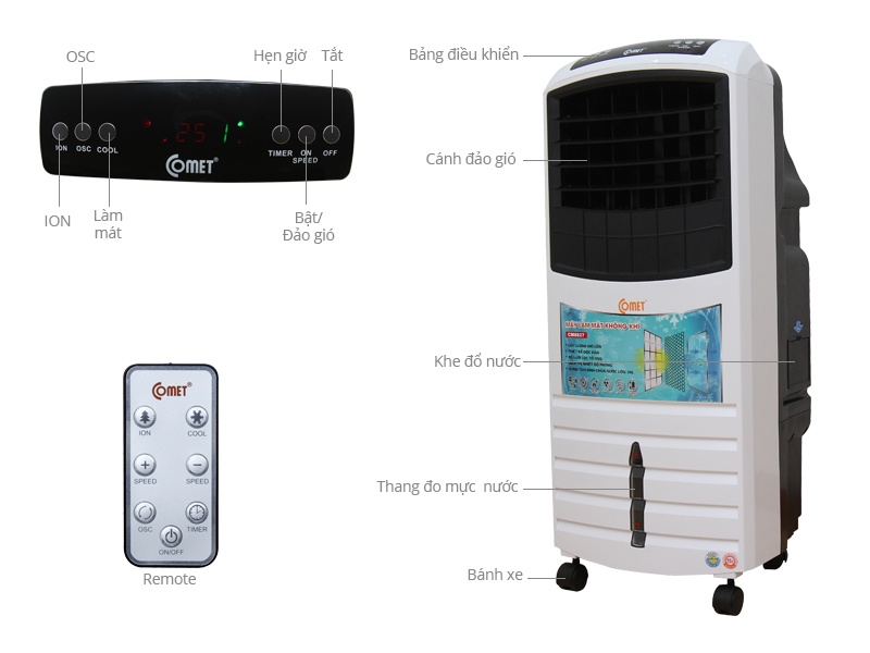 Quạt điều hòa Comet CM8827C