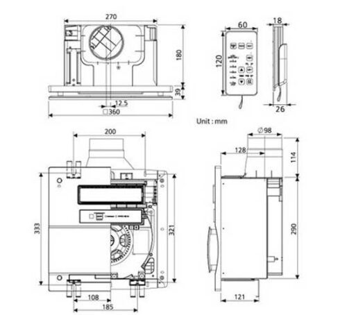 Quạt hút gió âm trần kèm sưởi Panasonic FV-30BG3