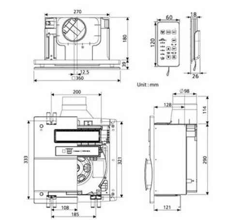 Quạt hút gió âm trần kèm sưởi Panasonic FV-30BG3