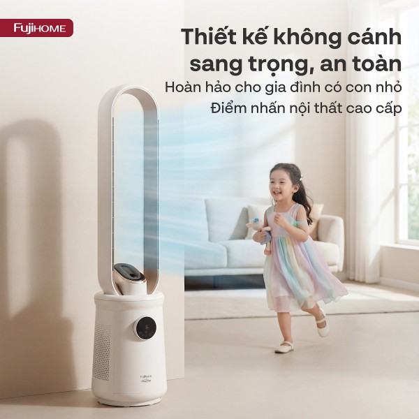 Quạt không cánh kết hợp lọc không khí điều khiển giọng nói Fujihome BF15-HEPA-VOICE- có điều khiển