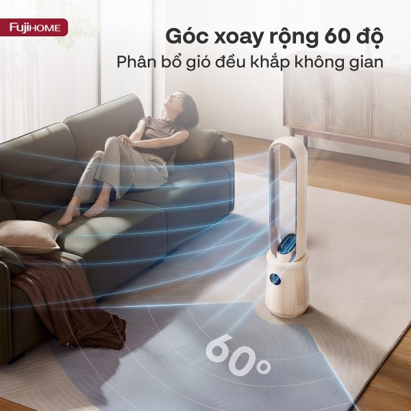 Quạt không cánh kết hợp lọc không khí điều khiển giọng nói Fujihome BF15-HEPA-VOICE- có điều khiển