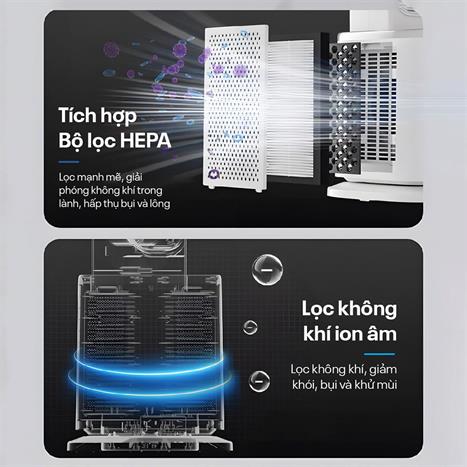 Quạt không cánh kết hợp lọc không khí Fujihome BF-05R-HEPA- có điều khiển