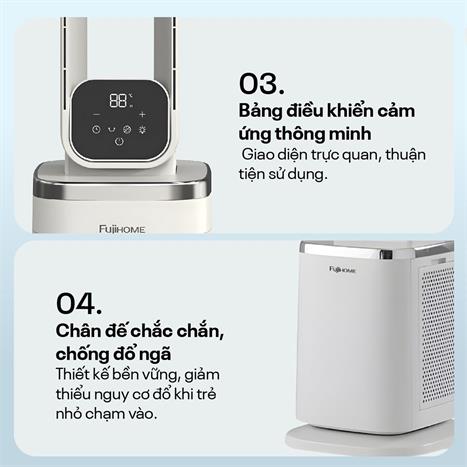 Quạt không cánh kết hợp lọc không khí Fujihome BF-05R-HEPA- có điều khiển