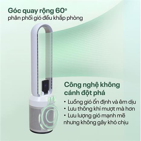 Quạt không cánh kết hợp lọc không khí Fujihome BF308DC-HEPA- có điều khiển