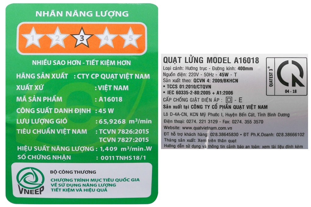 Quạt lửng ASIAvina - A16018-WV0 - trắng xanh