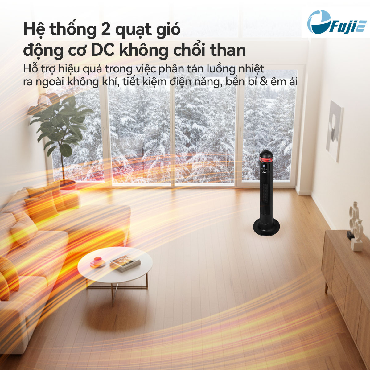 Quạt sưởi thông minh Ceramic FujiE VH221 có điều khiển