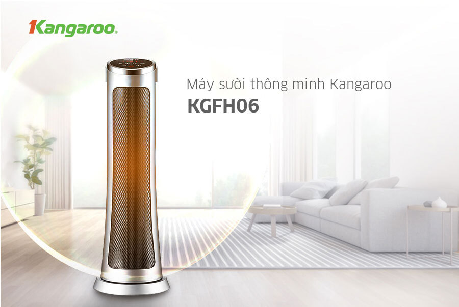 Quạt sưởi Ceramic Kangaroo KGFH06 Hiển thị LED