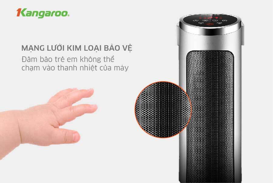 Quạt sưởi Ceramic Kangaroo KGFH06 Hiển thị LED