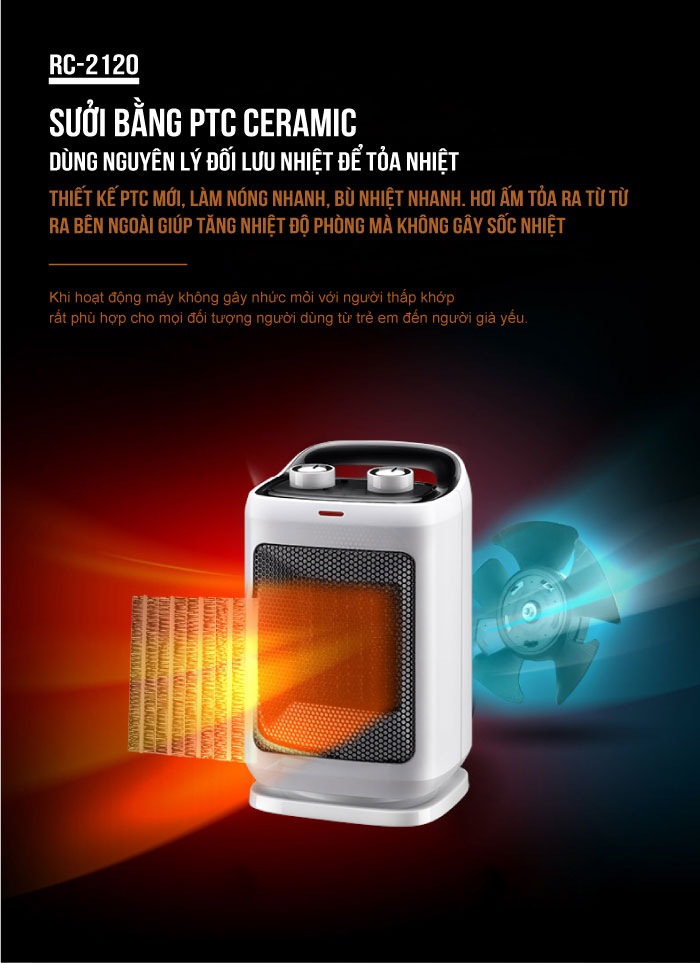 Quạt sưởi Ceramic Roler RC-2120 (1500W)
