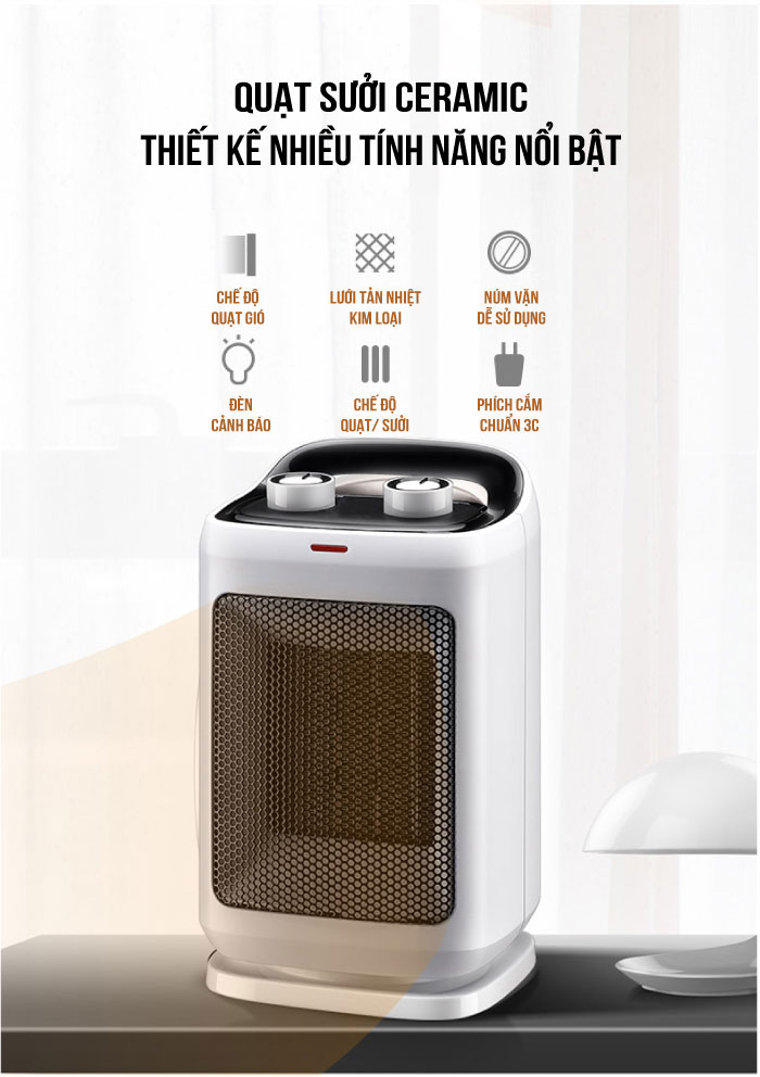 Quạt sưởi Ceramic Roler RC-2120 (1500W)