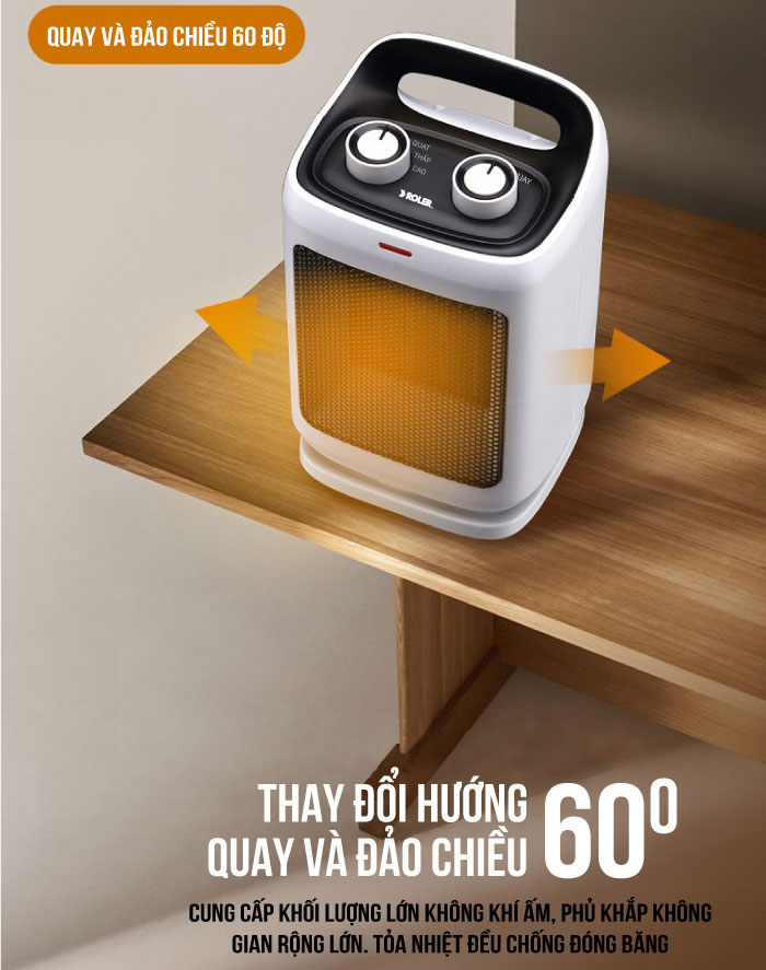 Quạt sưởi Ceramic Roler RC-2120 (1500W)