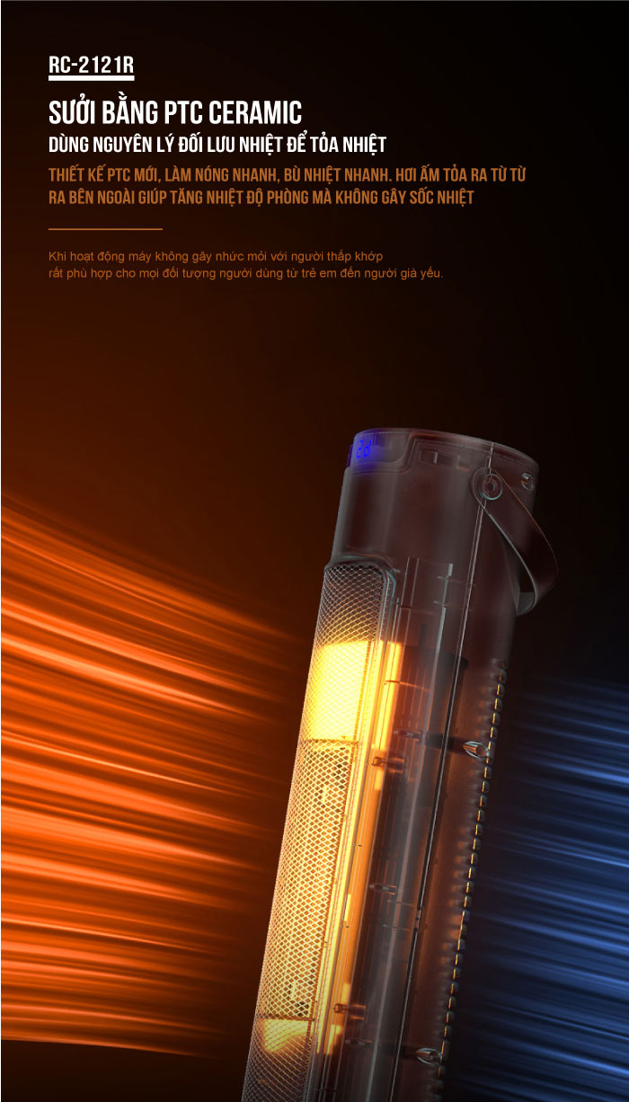 Quạt sưởi Ceramic Roler RC-2121R (2000W)