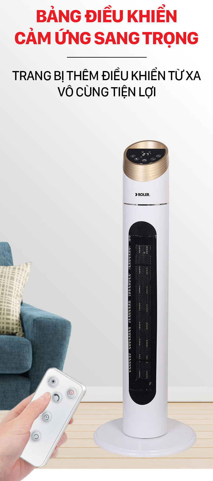 Quạt sưởi Ceramic Roler RC-2122R (2000W)