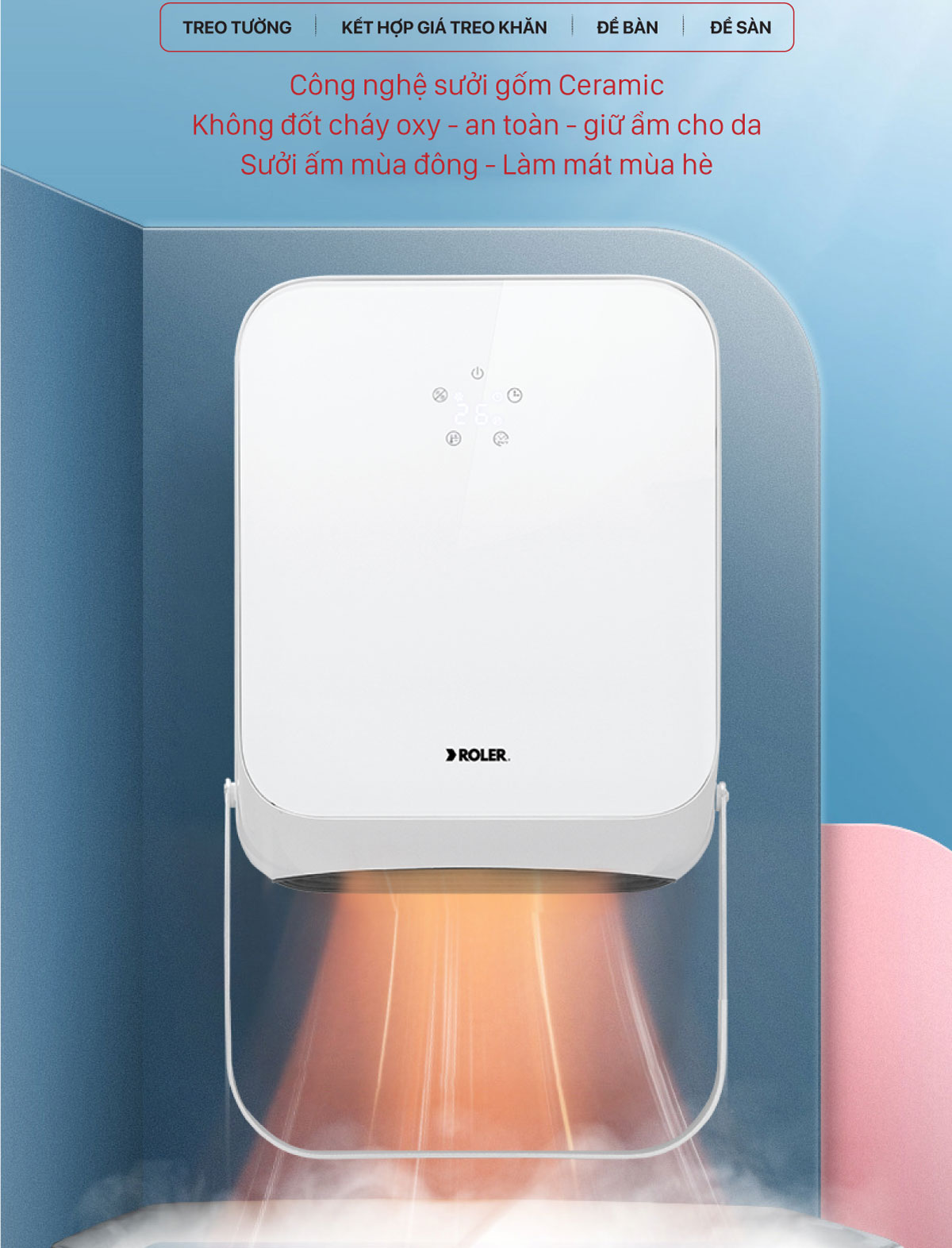 Quạt sưởi phòng tắm đa năng Roler RL - 2116GW