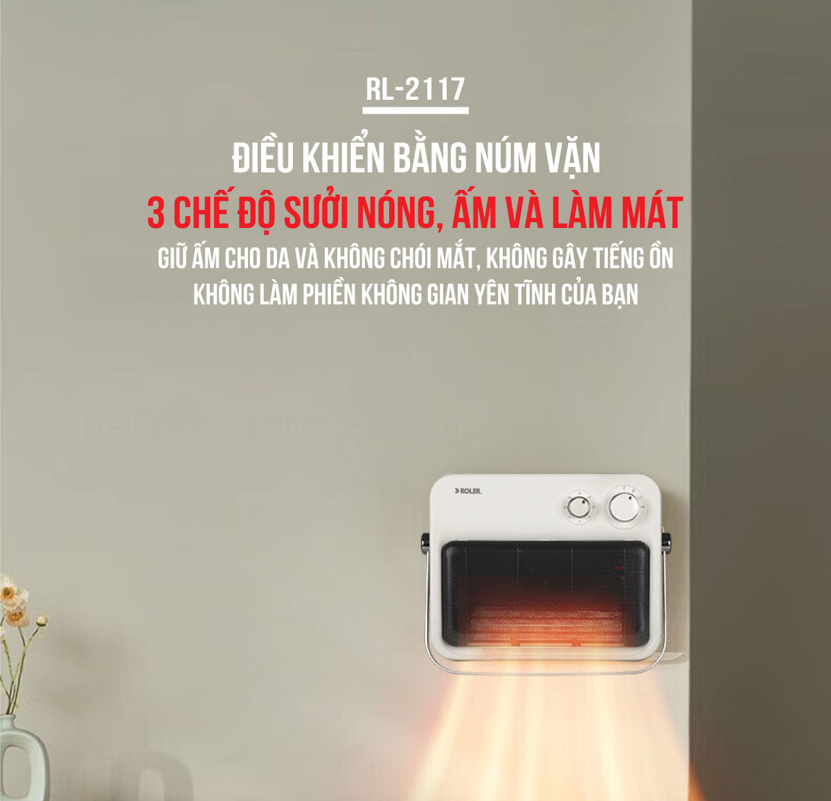 Quạt sưởi phòng tắm đa năng Roler RL - 2117