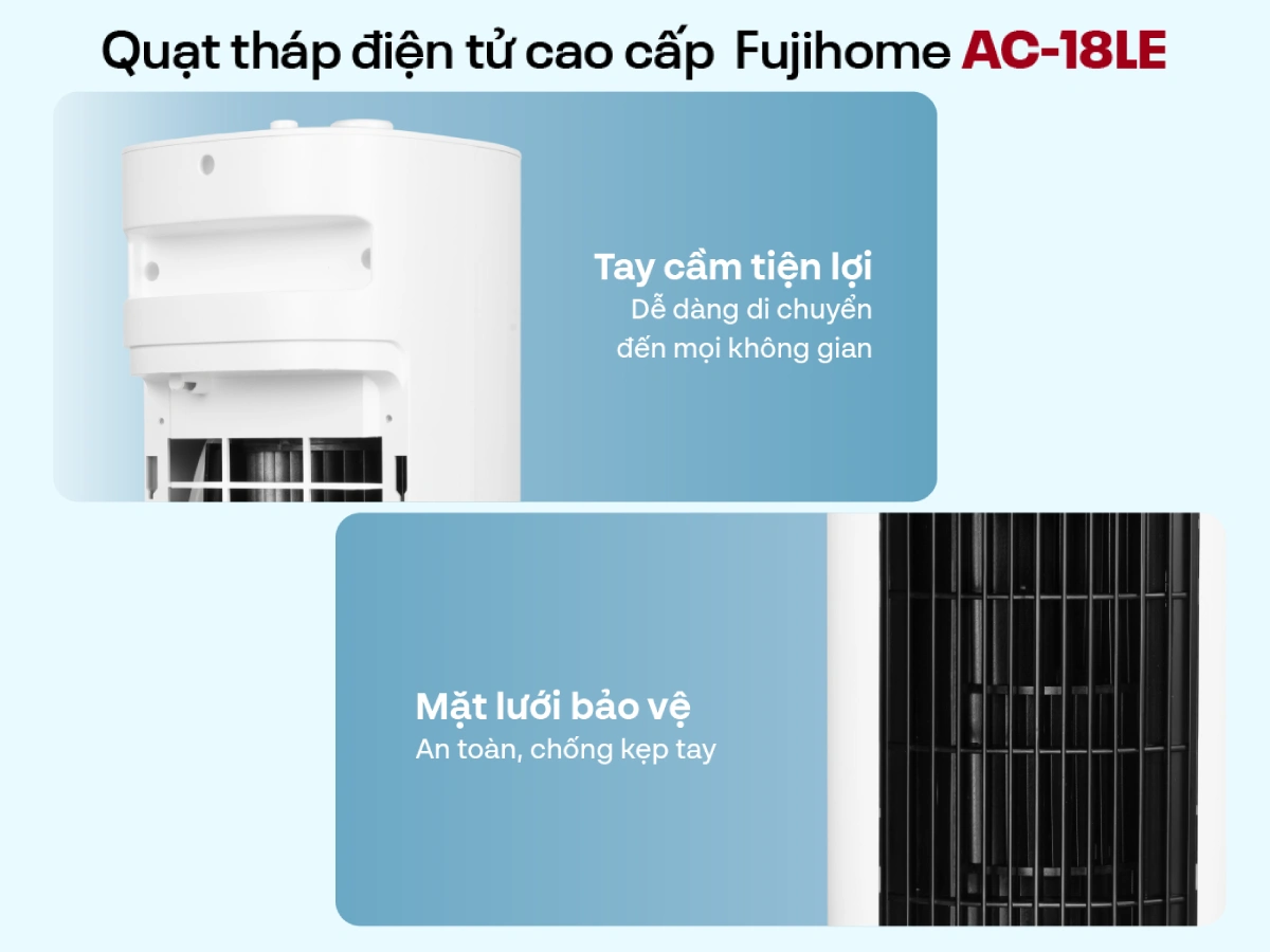 Quạt tháp hơi nước kết hợp lọc không khí Fujihome AC-18LE- có điều khiển
