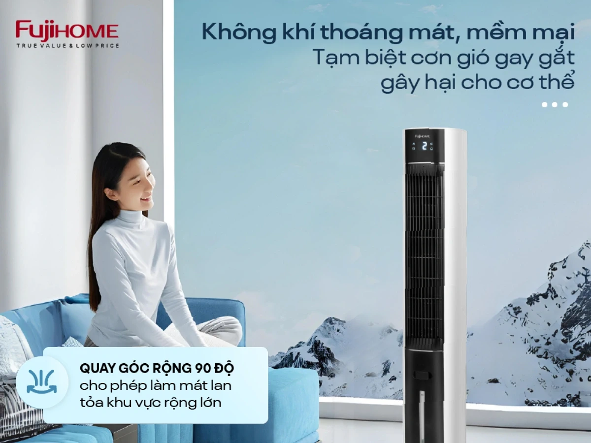 Quạt tháp hơi nước kết hợp lọc không khí Fujihome AC-18LE- có điều khiển