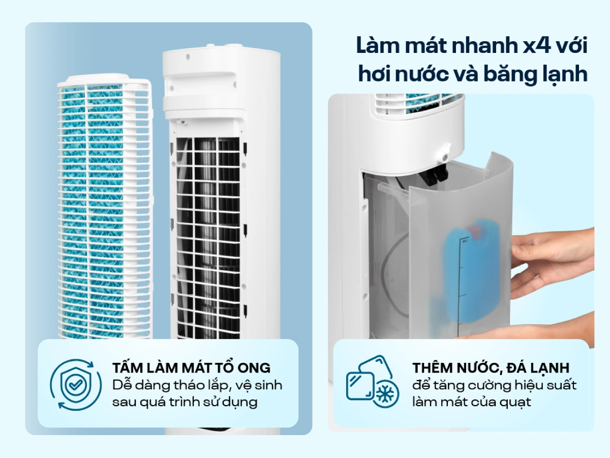 Quạt tháp hơi nước kết hợp lọc không khí Fujihome AC-18LE- có điều khiển