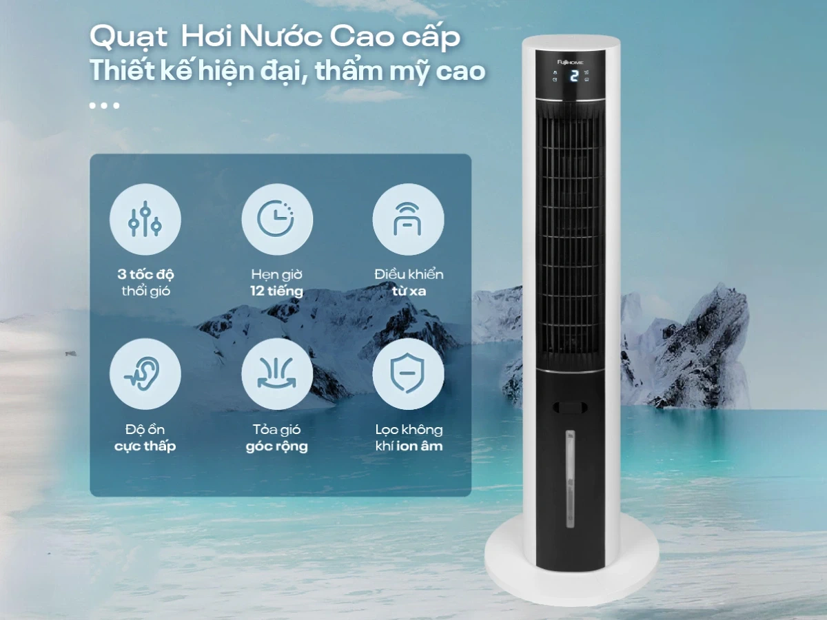 Quạt tháp hơi nước kết hợp lọc không khí Fujihome AC-18LE- có điều khiển
