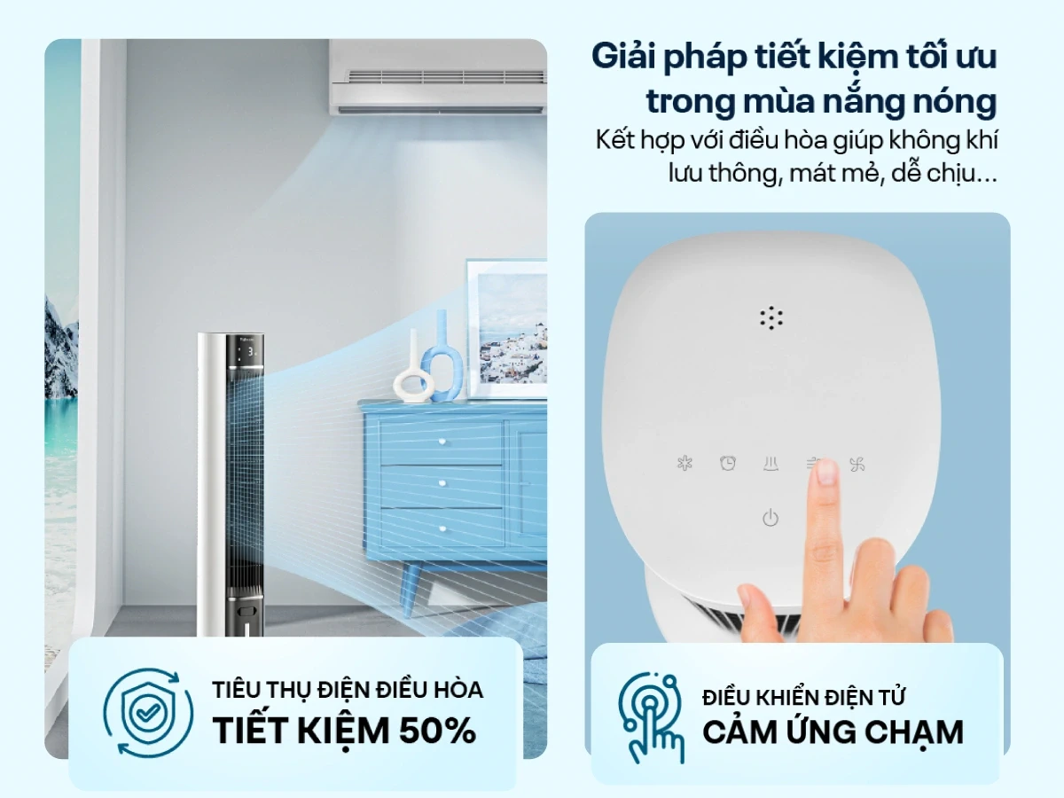 Quạt tháp hơi nước kết hợp lọc không khí Fujihome AC-18LE- có điều khiển
