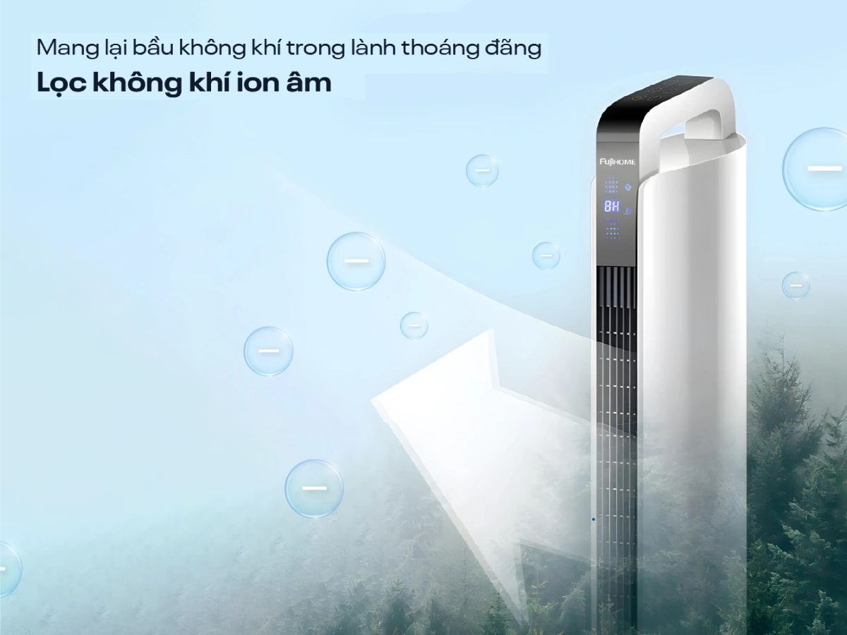 Quạt tháp kết hợp lọc không khí Fujihome TF-12HE- có đk