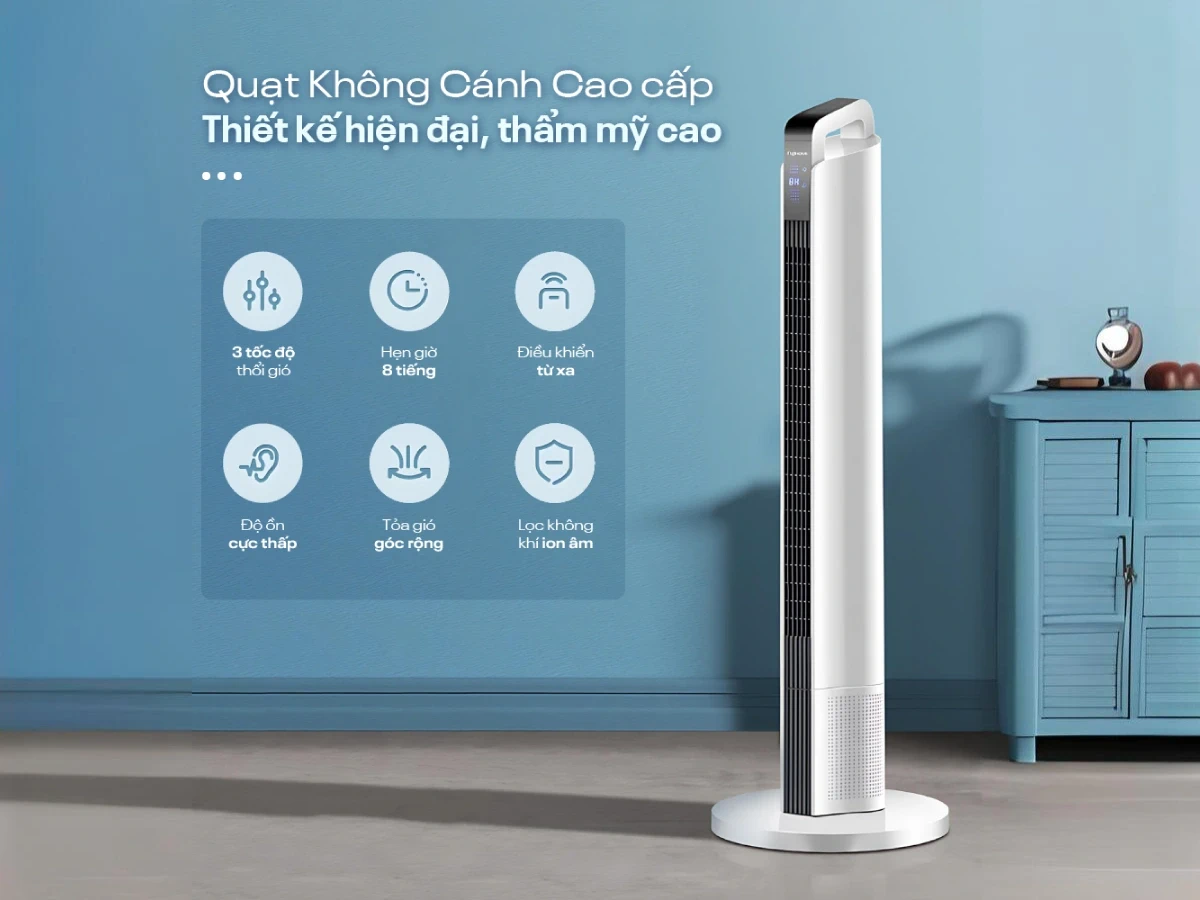 Quạt tháp kết hợp lọc không khí Fujihome TF-12HE- có đk