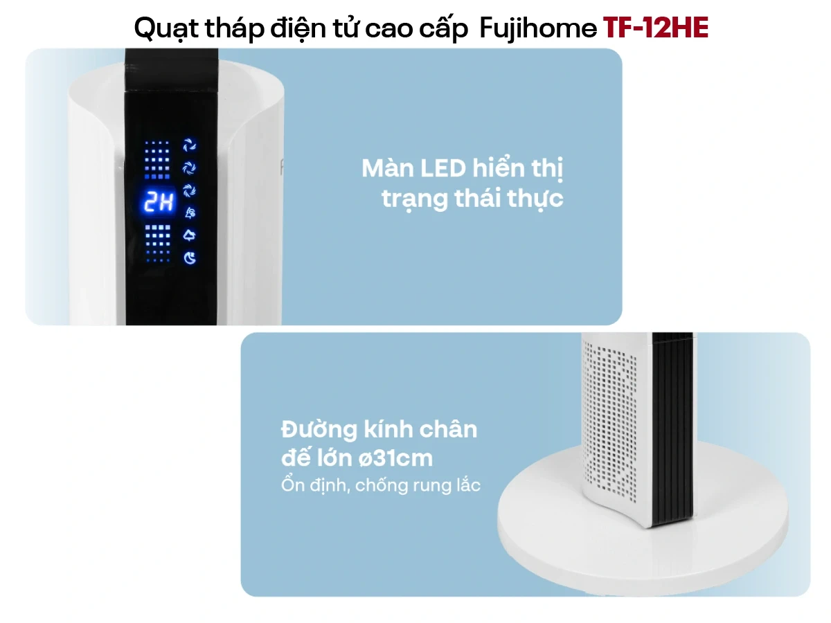 Quạt tháp kết hợp lọc không khí Fujihome TF-12HE- có đk