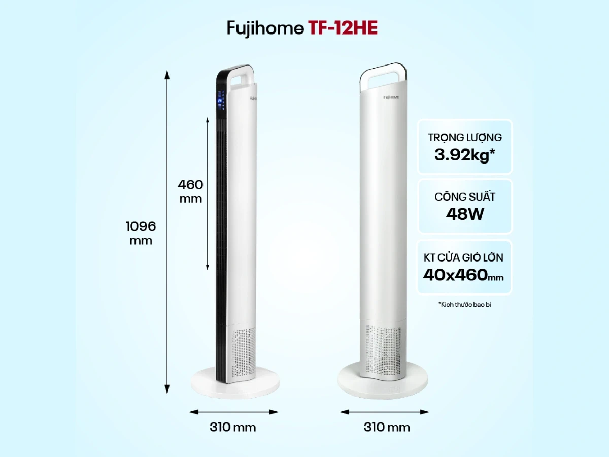 Quạt tháp kết hợp lọc không khí Fujihome TF-12HE- có đk