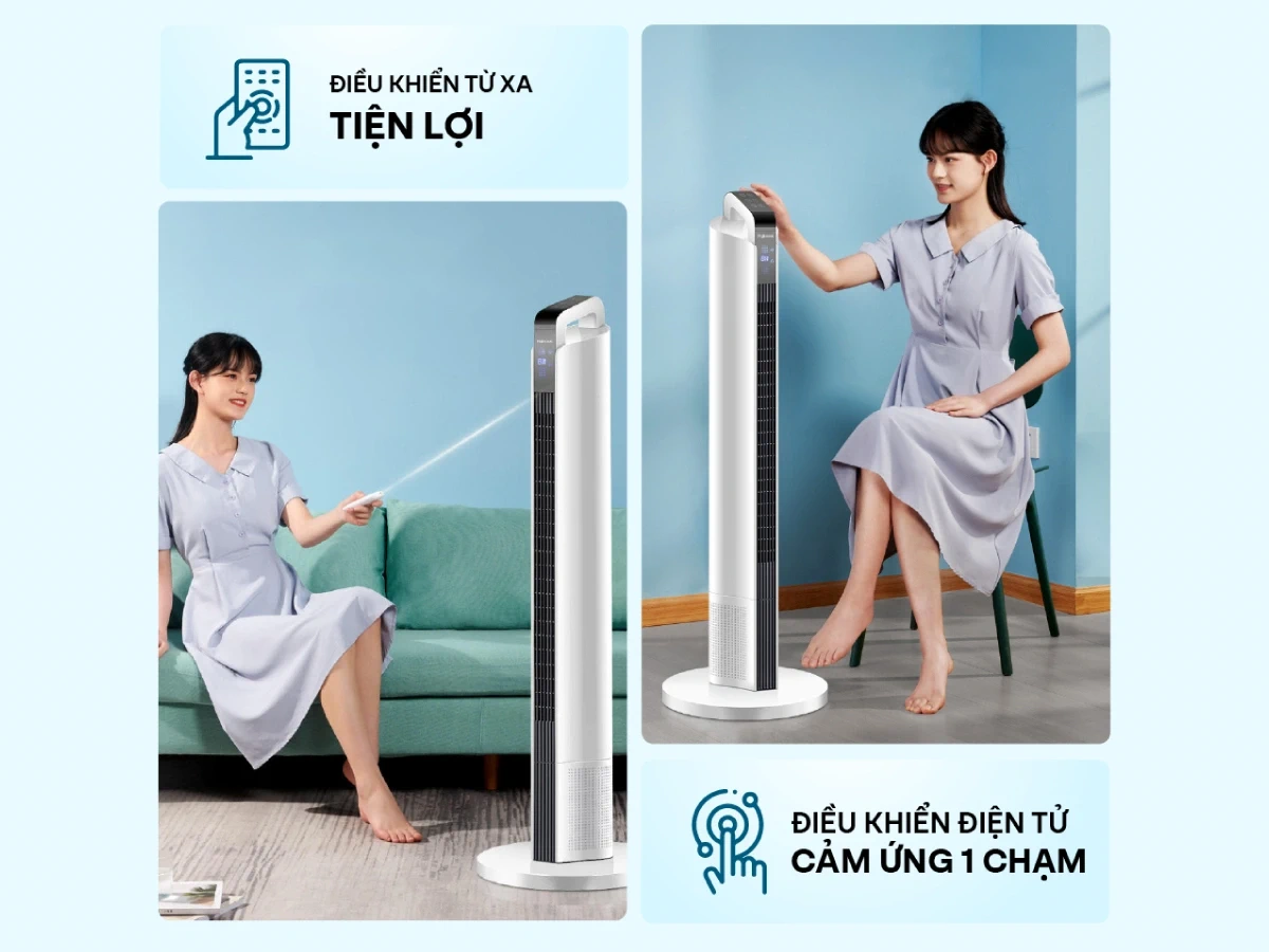 Quạt tháp kết hợp lọc không khí Fujihome TF-12HE- có đk