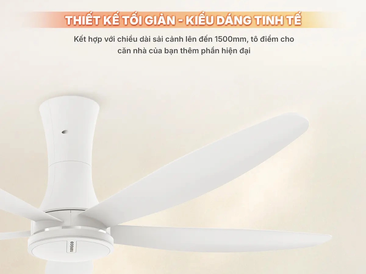 Quạt trần 5 cánh Nanoco DC ABS NCF6051-W-trắng-ti33-Điều khiển