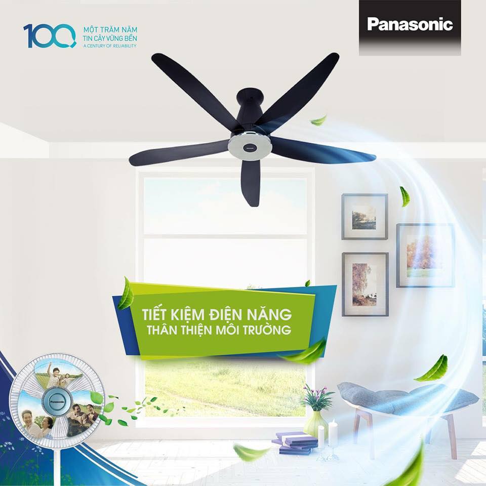 Quạt trần 5 cánh Panasonic DC F-60XDN-Đen