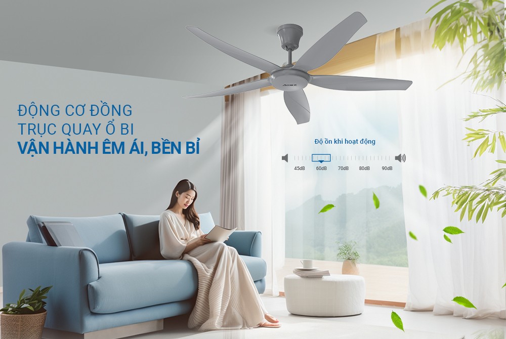 Quạt trần 5 cánh Sunhouse Apex APF7660G-đk