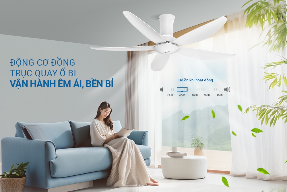 Quạt trần 5 cánh Sunhouse Apex APF7669W-Điều khiển