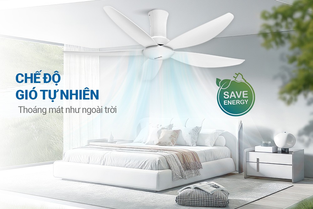 Quạt trần 5 cánh Sunhouse Apex APF7669W-Điều khiển