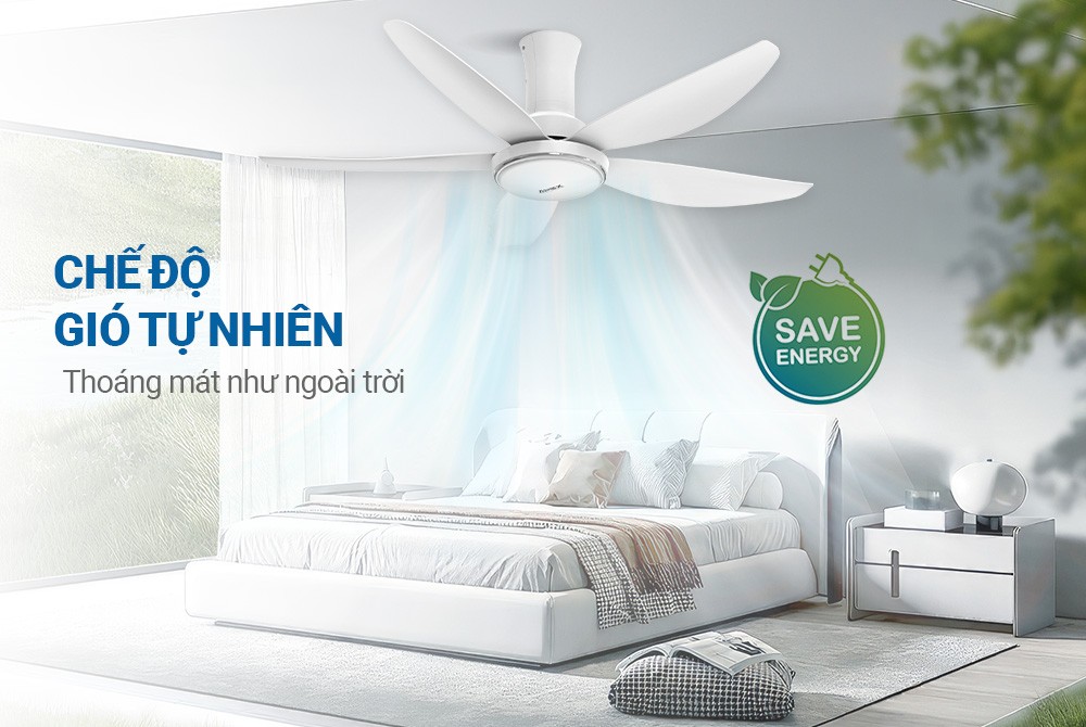 Quạt trần 5 cánh Sunhouse Apex APF7676W-đèn LED-điều khiển