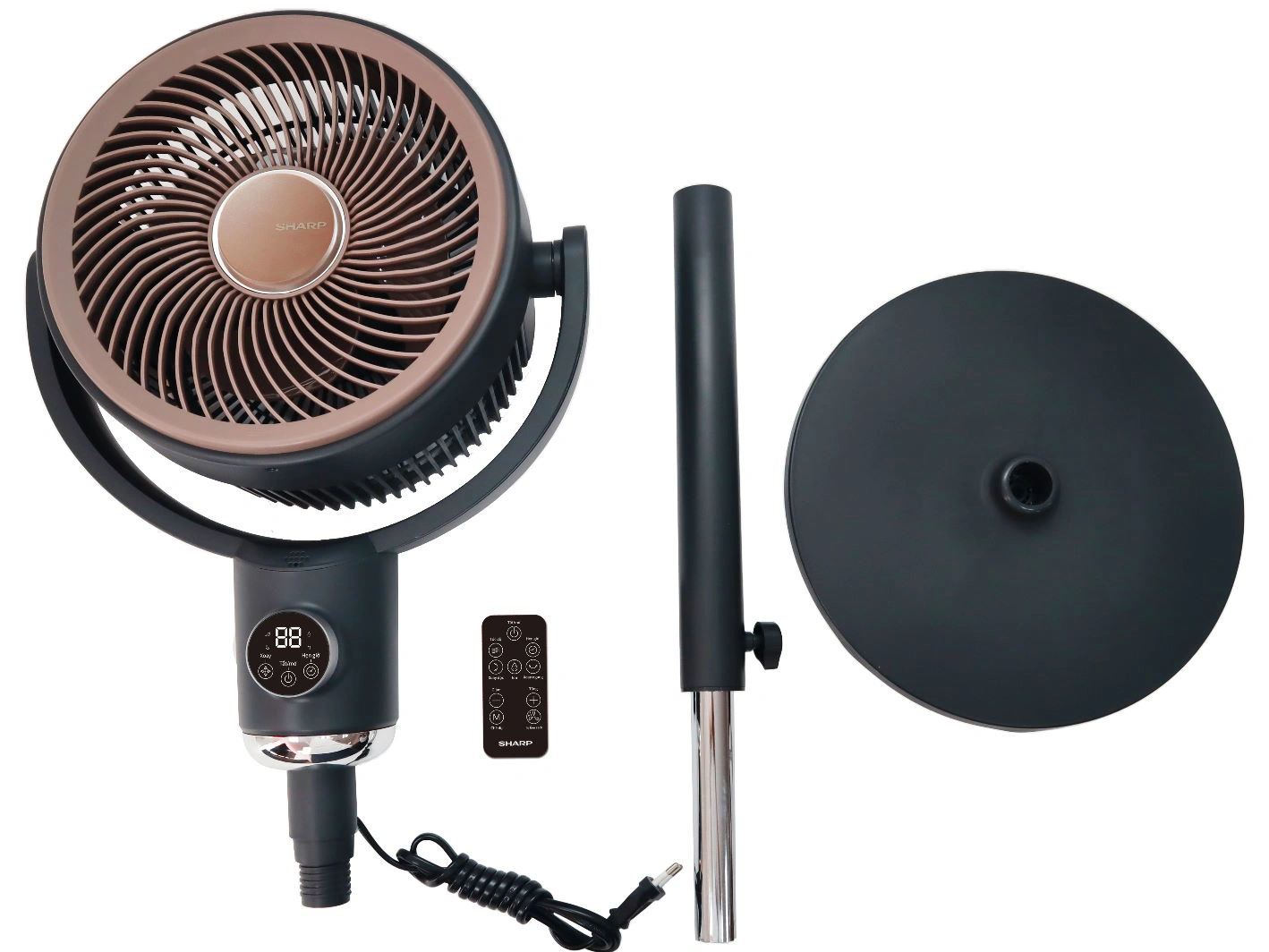 Quạt tuần hoàn 3 cánh Sharp DC PJ-CD433V-H-Điều khiển-giọng nói