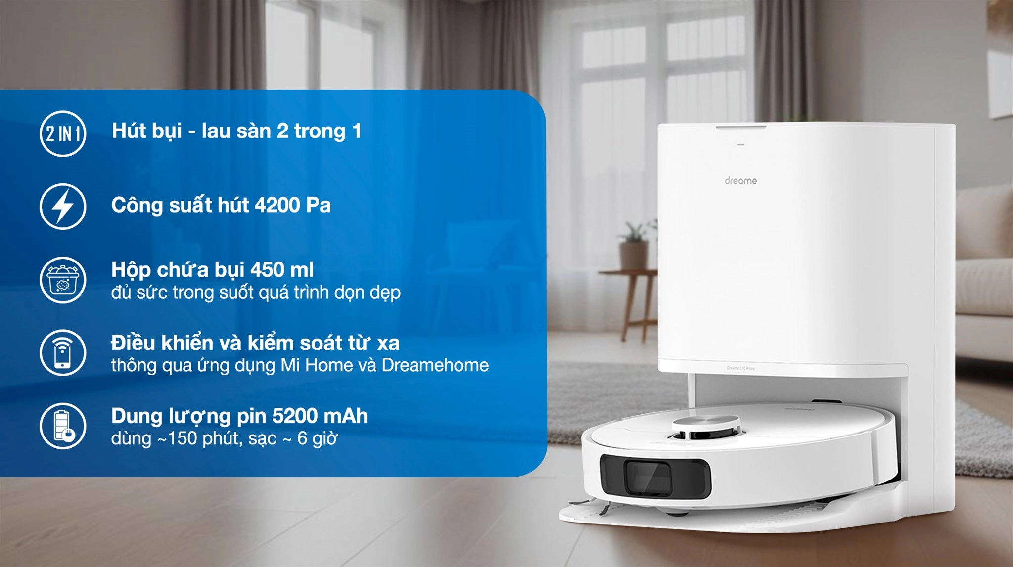 Robot hút bụi lau nhà Dreame L10 Prime