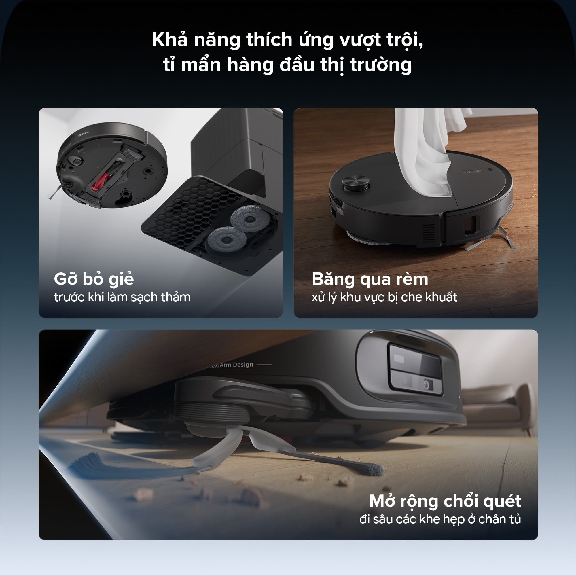 Robot hút bụi lau nhà giặt giẻ Roborock Qrevo Edge 2 Đen