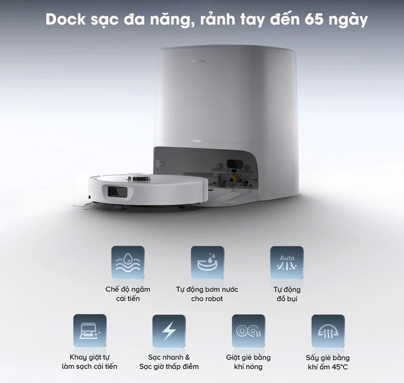 Robot hút bụi lau nhà Roborock Qrevo 2 Pro-Trắng