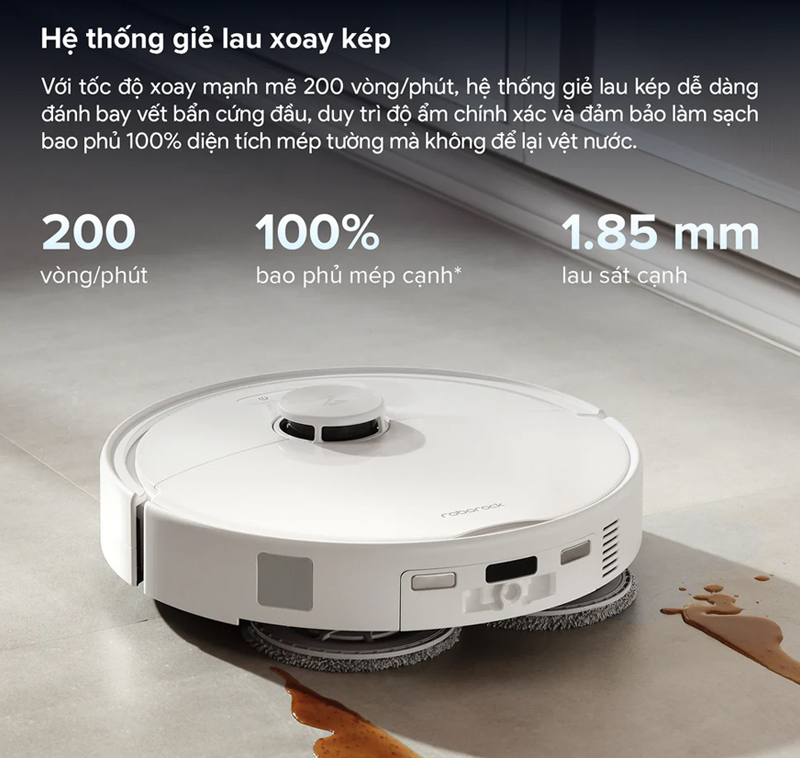 Robot hút bụi lau nhà Roborock Qrevo 2 Pro-Trắng