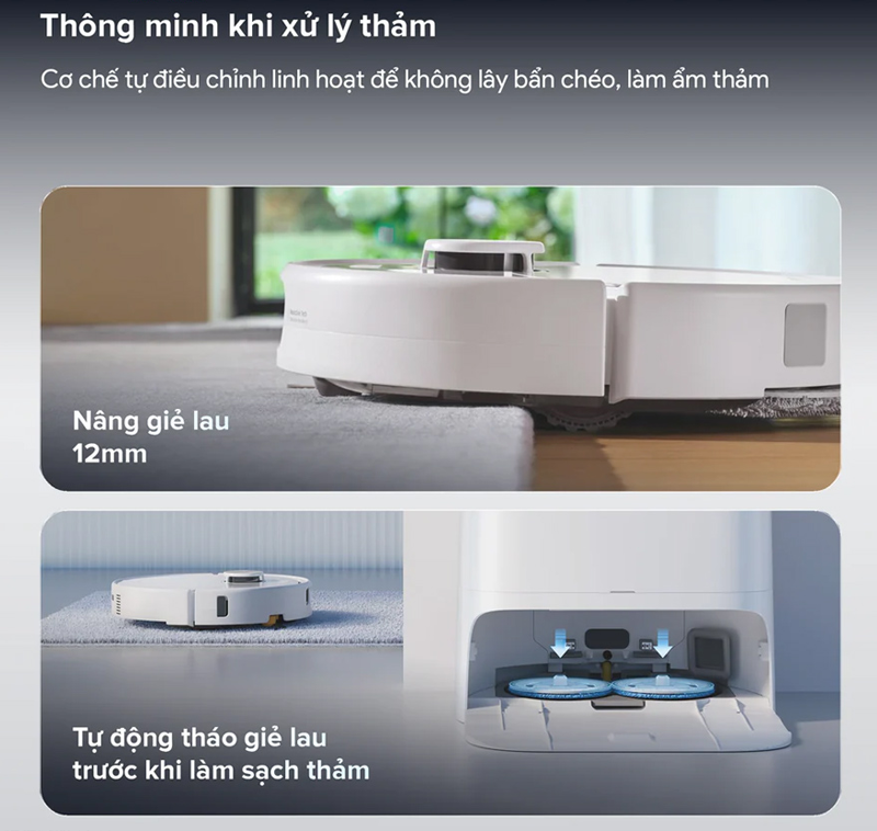 Robot hút bụi lau nhà Roborock Qrevo 2 Pro-Trắng